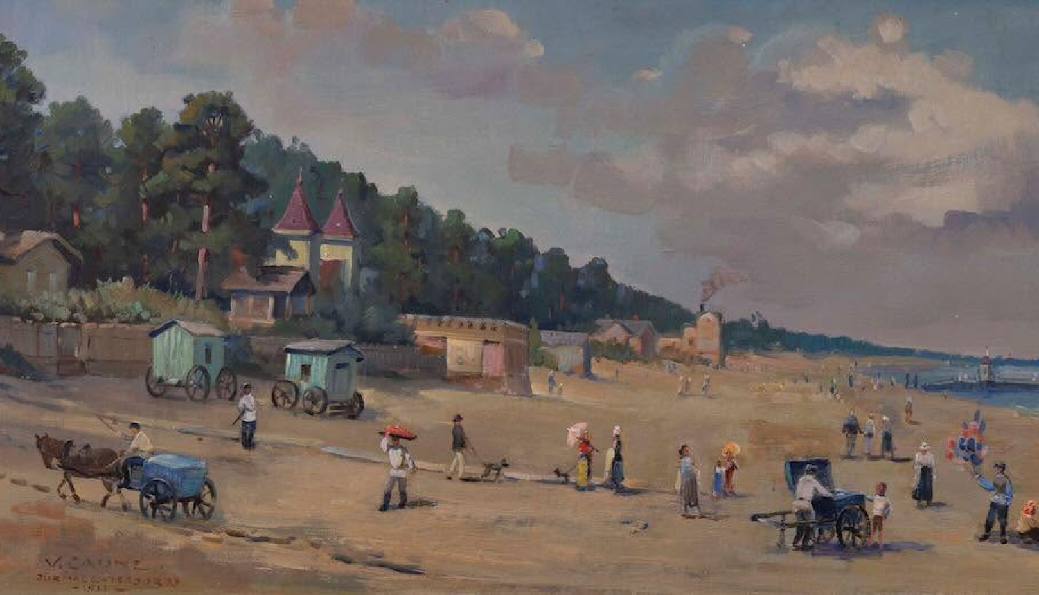 Glezna, Jūrmala majoros, Kartons, eļļa.