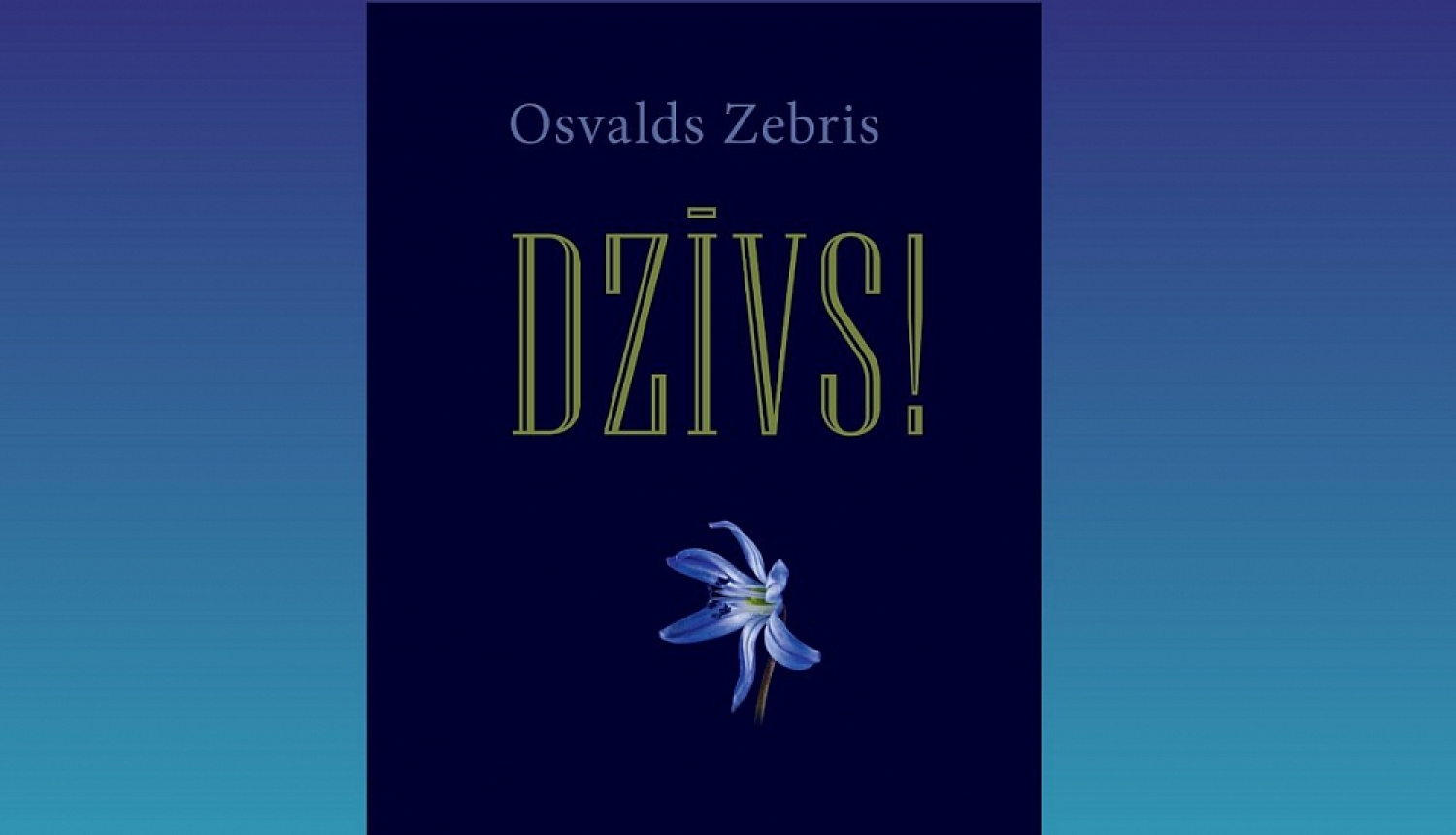 Grāmatas vāks, tumši zilā krāsā ar ziedu